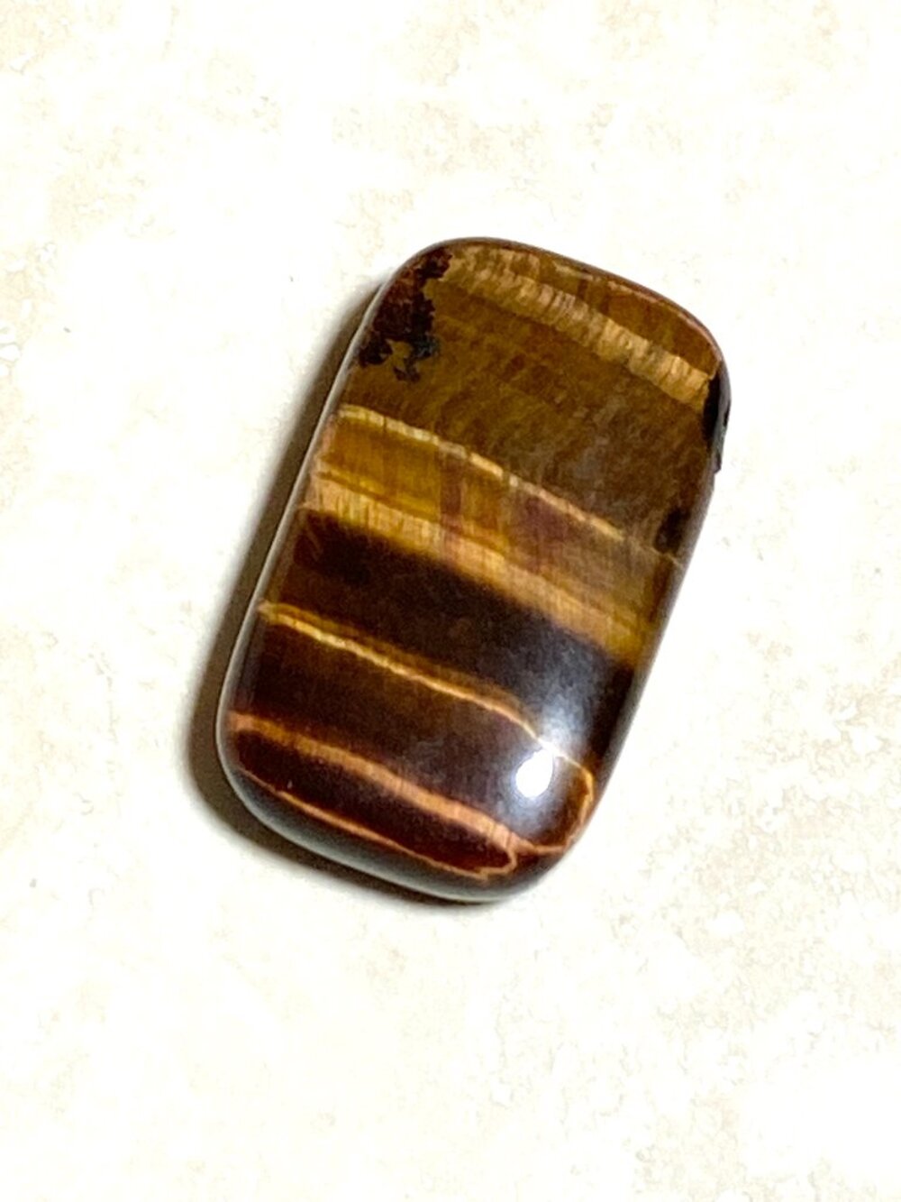 Natural Golden Brown Tiger's Eye Pendant,Large Rectangular Genuine Gemstone